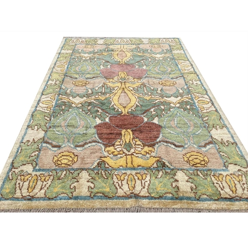 97 - C.F.A. VOYSEY DESIGN RUG, 224cm x 152cm, Arts and Crafts inspired.