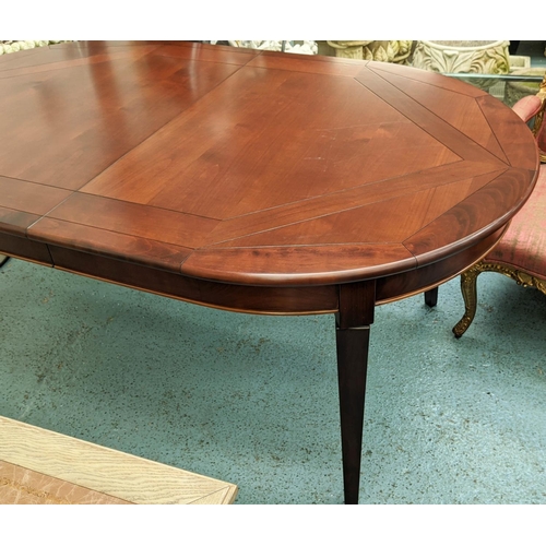 552 - DINING TABLE, 181cm L x 111cm D, unextended with an extra leaf, Continental style.