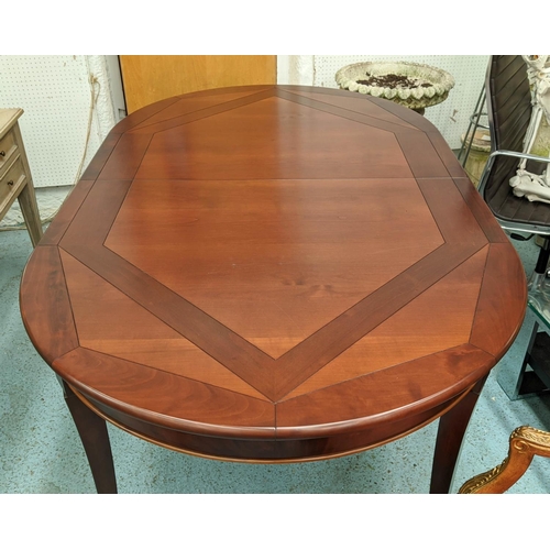 552 - DINING TABLE, 181cm L x 111cm D, unextended with an extra leaf, Continental style.