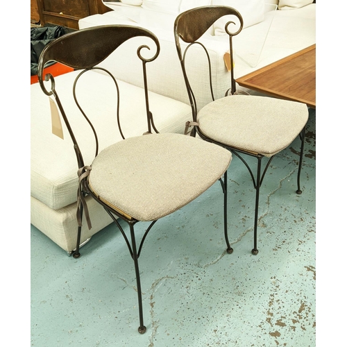 563 - DINING CHAIRS, a set of six each 47cm W, from grange, caned seats with cushions. (6)