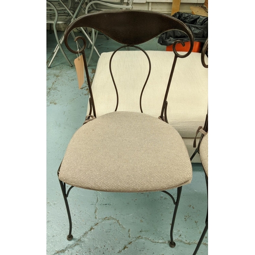 563 - DINING CHAIRS, a set of six each 47cm W, from grange, caned seats with cushions. (6)