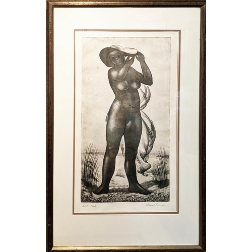 50 - BERNARD ROBERT REYNOLDS (British, 1915 - 1997) 'Female Figure on a Beach', etching, signed, artists ... 