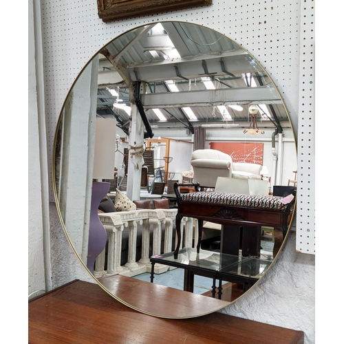 533 - CIRCULAR WALL MIRROR, slim gilt frame, 100cm diam.