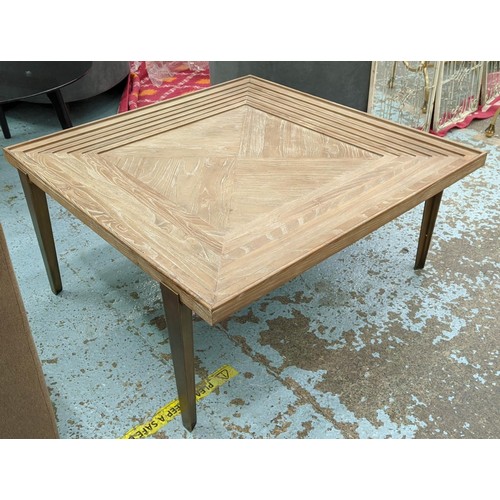 599 - DINING TABLE, 90cm x 80cm H x 180cm L extended, with one leaf.