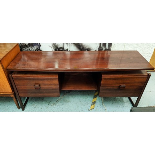 538 - DRESSING TABLE, vintage 1960's British teak, two drawers, each side, 154.5cm x 46cm x 66.5cm.