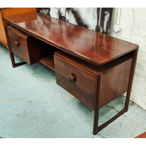 538 - DRESSING TABLE, vintage 1960's British teak, two drawers, each side, 154.5cm x 46cm x 66.5cm.