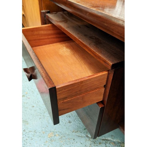 538 - DRESSING TABLE, vintage 1960's British teak, two drawers, each side, 154.5cm x 46cm x 66.5cm.