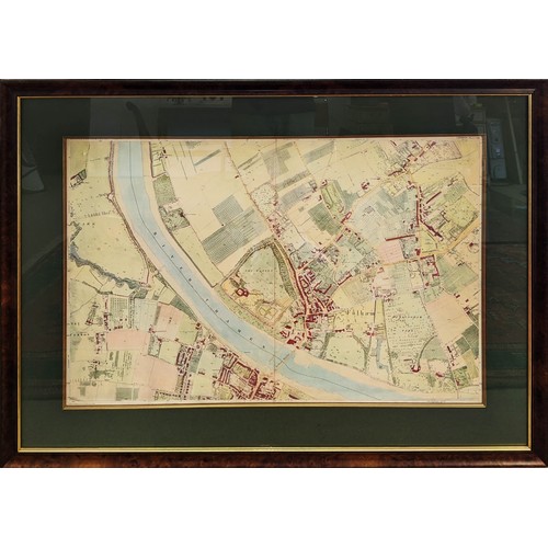 31 - MAP OF FULHAM, framed overall 95cm H x 128cm, surveyed 1865 and printed from a transfer to zinc in 1... 