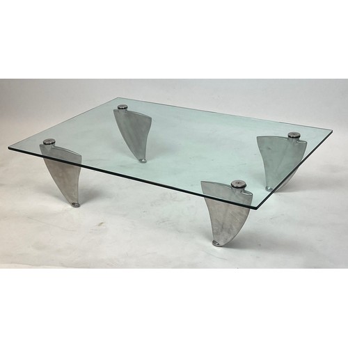 389 - ATTRIBUTED TO MATTHEW HILTON FOR SCP FLIPPER TABLE, circa vintage 1980s, polished aluminium , 115cm ... 