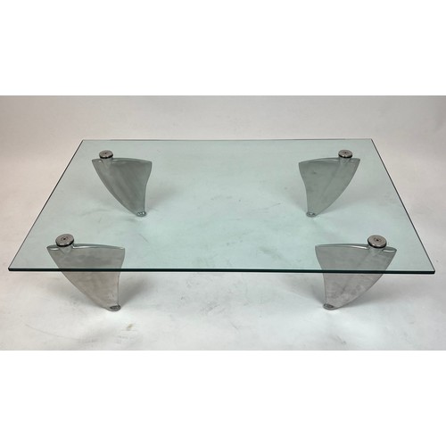 389 - ATTRIBUTED TO MATTHEW HILTON FOR SCP FLIPPER TABLE, circa vintage 1980s, polished aluminium , 115cm ... 