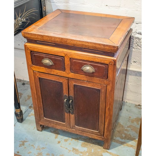 245 - CHINESE SIDE CABINET, 52cm x 44cm x 72cm H, 19th century rosewood and firwood with two drawers above... 