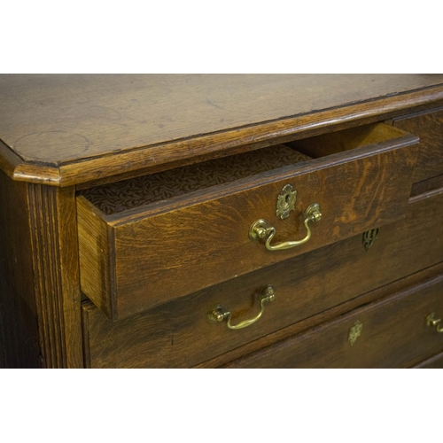 338 - CHEST, 98cm H x 110cm W x 51cm D, George III oak, with five drawers.