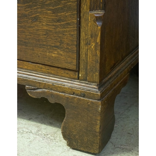 338 - CHEST, 98cm H x 110cm W x 51cm D, George III oak, with five drawers.