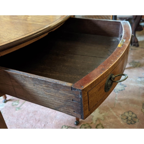 333 - PEMBROKE TABLE, 48cm D x 75cm W x 69cm H, George III mahogany and inlaid circa 1790, with oval hinge... 