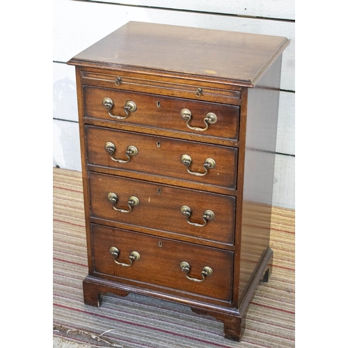 324 - BEDSIDE CHESTS, 71cm H x 46cm x 35cm, a pair, early 20th century George III style mahogany with brus... 