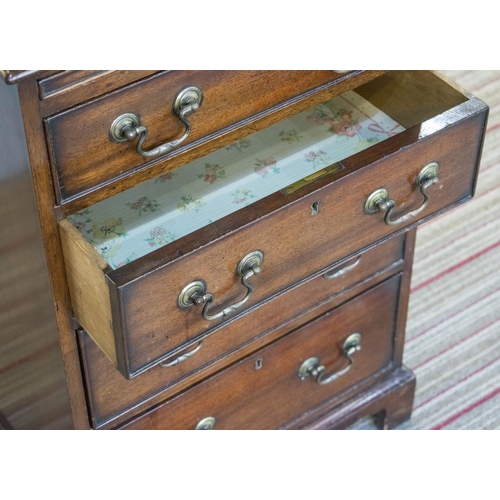 324 - BEDSIDE CHESTS, 71cm H x 46cm x 35cm, a pair, early 20th century George III style mahogany with brus... 