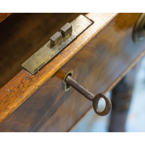 321 - SIDEBOARD, 91cm H x 121cm W x 58cm D Regency mahogany circa 1810 with a door and two drawers.