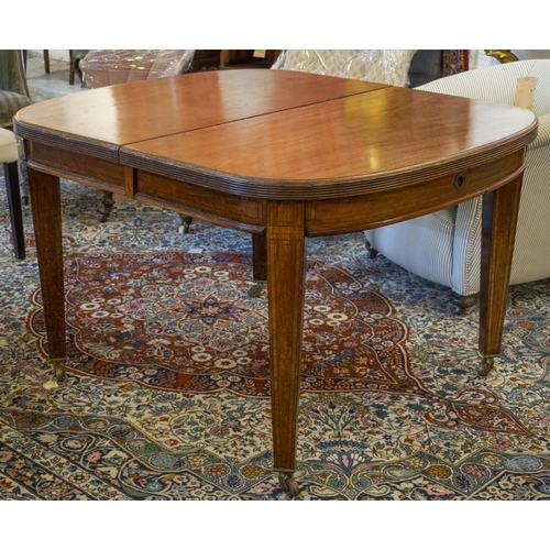 322 - DINING TABLE, 76cm H x 107cm x 122cm L, 208cm extended, Edwardian mahogany and banded circa 1900 wit... 