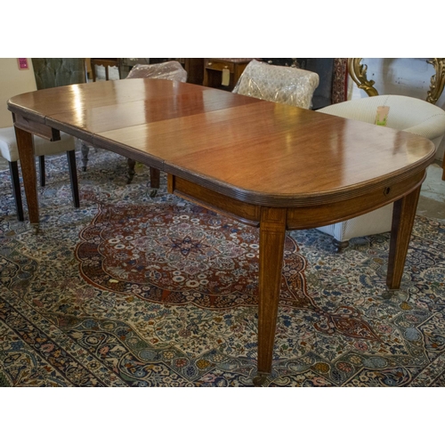 322 - DINING TABLE, 76cm H x 107cm x 122cm L, 208cm extended, Edwardian mahogany and banded circa 1900 wit... 