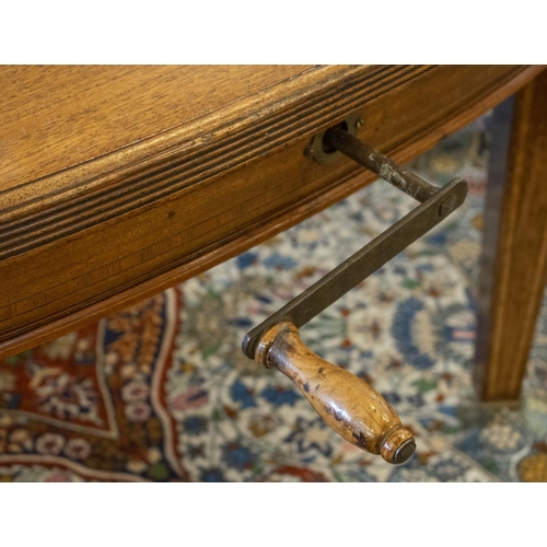 322 - DINING TABLE, 76cm H x 107cm x 122cm L, 208cm extended, Edwardian mahogany and banded circa 1900 wit... 