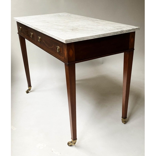 350 - SIDE TABLE, BY EDWARDS & ROBERTS, 107cm W x 76cm H x 54cm D, late 19th century Sheraton revival, sat... 