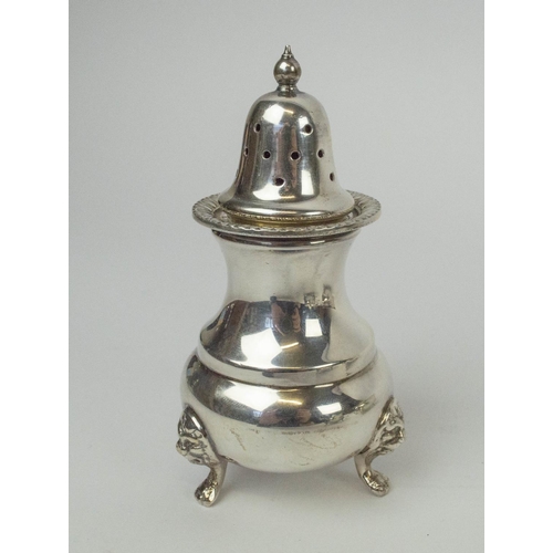 25 - COLLECTION OF SILVERWARE, comprising condiment set including mustard pot, salt cellar and pepperette... 