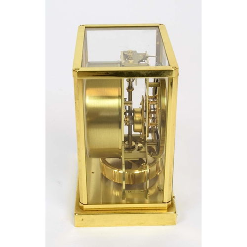 28 - ATMOS CLOCK, mid 20th century, Jaeger Lecoultre, pendulum perpetual movement, in rectangular brass a... 