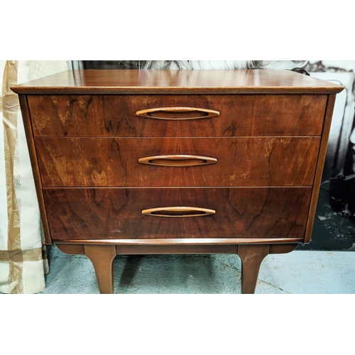 536 - SECRETAIRE, 78cm x 62cm x 82cm, vintage mid 20th century, with pull out and rise up mechanism.