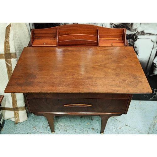 536 - SECRETAIRE, 78cm x 62cm x 82cm, vintage mid 20th century, with pull out and rise up mechanism.