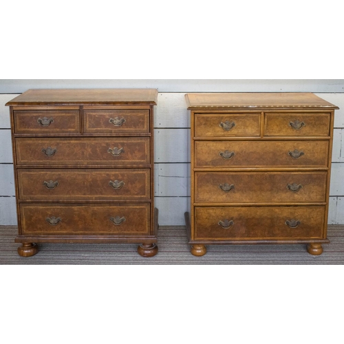 320 - CHESTS, both 80cm W x 44cm D, one 90cm H, the other 87cm H, a matched pair, late 20th century Queen ... 