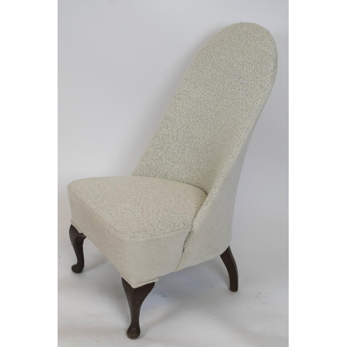 345 - SLIPPER CHAIRS, 89cm H x 50cm W, a pair, boucle wool and chenille upholstered. (2)