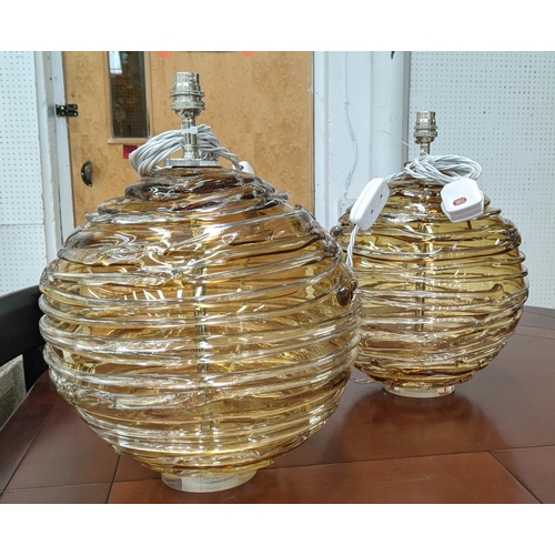 384 - WILLIAM YEOWARD NERYS TABLE LAMPS, a pair, 40cm H. (2)