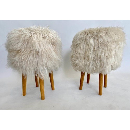 376 - STOOLS, two, contemporary upholstered, 63cm H. (2)