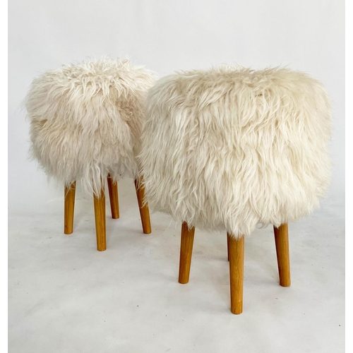 376 - STOOLS, two, contemporary upholstered, 63cm H. (2)