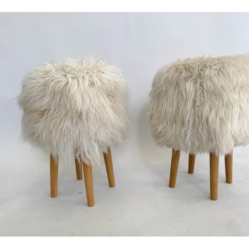 376 - STOOLS, two, contemporary upholstered, 63cm H. (2)