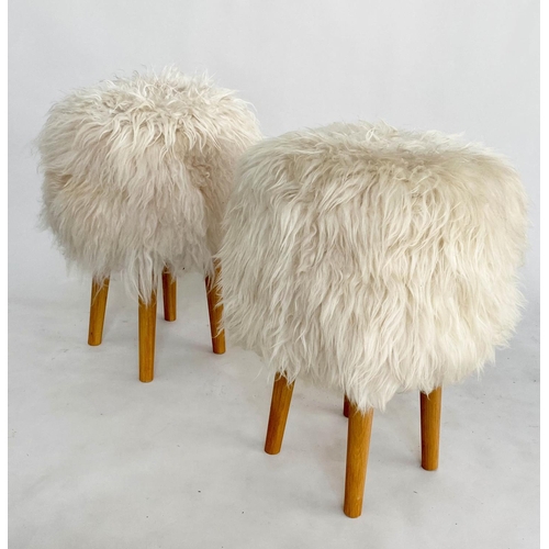 376 - STOOLS, two, contemporary upholstered, 63cm H. (2)