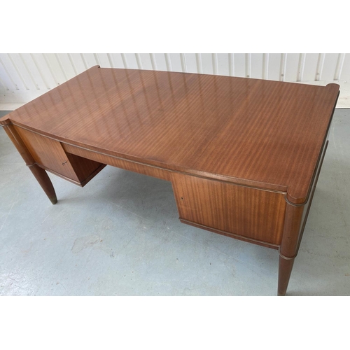 377 - DE COENE VOLTAIRE DESK BY FRERES DE COENE, vintage Belgian 1950's, 180cm x 76cm H x 90cm.