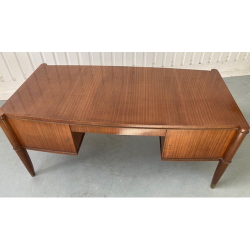 377 - DE COENE VOLTAIRE DESK BY FRERES DE COENE, vintage Belgian 1950's, 180cm x 76cm H x 90cm.