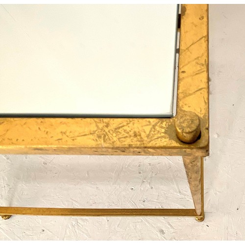 533 - MAISON BAGUES STYLE SIDE TABLES, a pair, 46cmx 46cm x 46cm, square form, inset mirrored glass to top... 