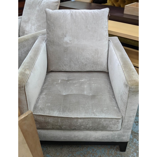 349 - MAXALTO ARMCHAIRS, a pair,  velvet upholstery, each 80cm W x 79cm. (2)