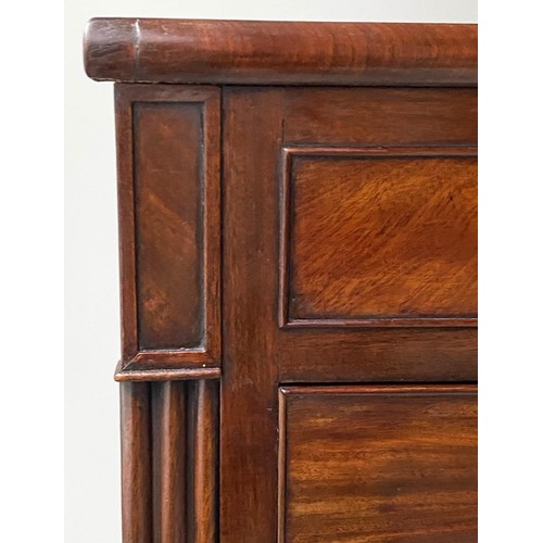 260 - SCOTTISH HALL CHEST, early 19th century adapted flame mahogany of shallow proportions with a central... 