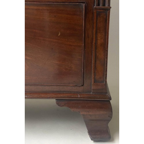 260 - SCOTTISH HALL CHEST, early 19th century adapted flame mahogany of shallow proportions with a central... 