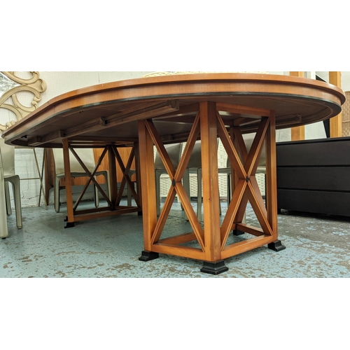 416 - BEVAN FUNNELL EXTENDABLE DINING TABLE, 78cm x 160cm x 280cm, at largest, including one leaf.