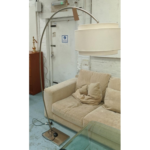 419 - FLOOR STANDING READING LAMP, with shade, 183cm H.