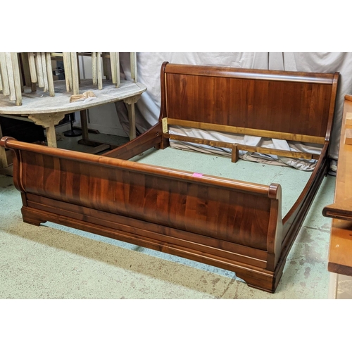 443 - SIMON HORN SLEIGH BED FRAME, 189cm W.