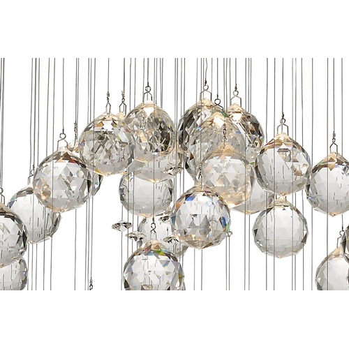 454 - INSPIRED LIGHTING COLORADO CRYSTAL SPHERE CEILING PENDANT LIGHTS, a pair, by Diyas Design Team, 40cm... 