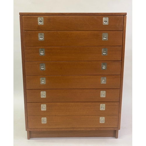 332 - HEALS STYLE CHEST, 1970s teak, with seven long drawers (including deep double drawer), 73cm x 46cm x... 