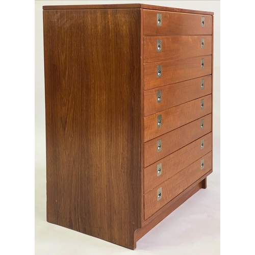 332 - HEALS STYLE CHEST, 1970s teak, with seven long drawers (including deep double drawer), 73cm x 46cm x... 