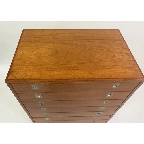 332 - HEALS STYLE CHEST, 1970s teak, with seven long drawers (including deep double drawer), 73cm x 46cm x... 