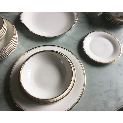 234 - DINNER SERVICE, English fine bone china, Royal Doulton 'gold concorde', twelve place, six piece sett... 